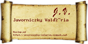 Javorniczky Valéria névjegykártya