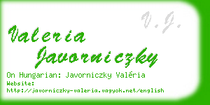 valeria javorniczky business card